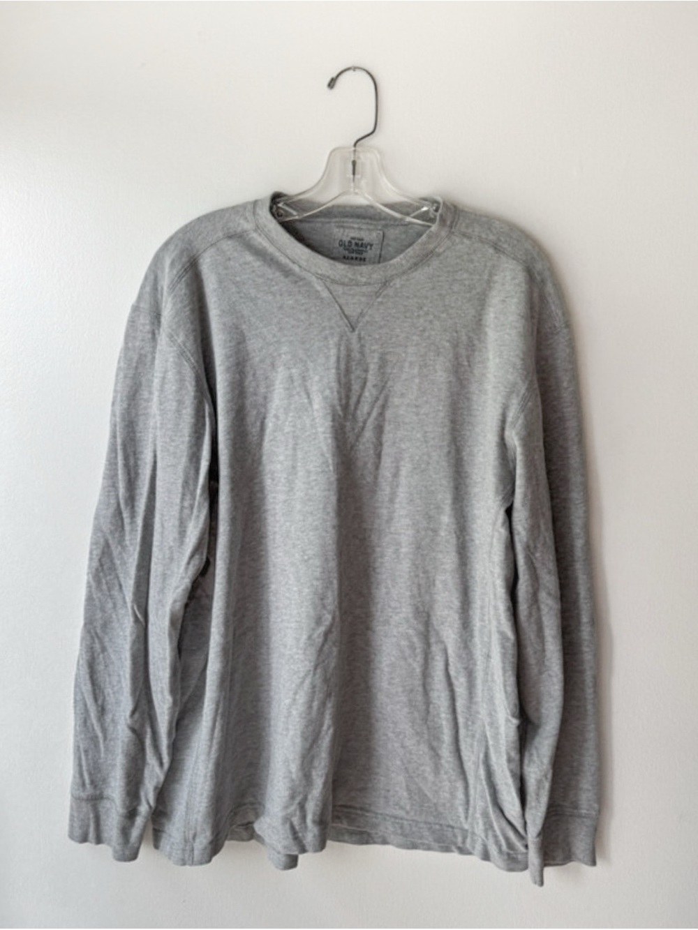Old navy men's gray long sleeve warm crew neck t-shirt size XL